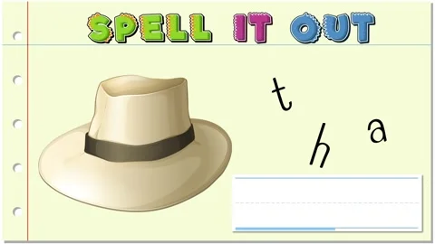 Interactive Spelling Animation with Hat ... | Stock Video | Pond5