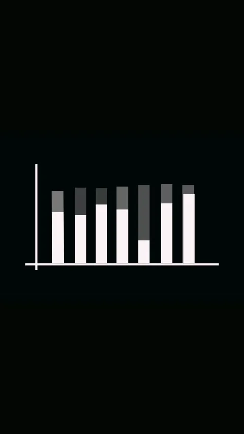 Interactive stacked bar chart with dark gray and white segments highlightin.. Stock Footage 321725417