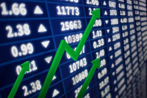 Interactive stock market chart Stock Photos