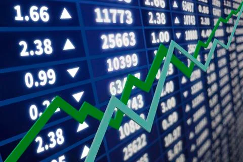 Interactive stock market chart Stock Photos