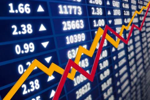 Interactive stock market chart Foto stock