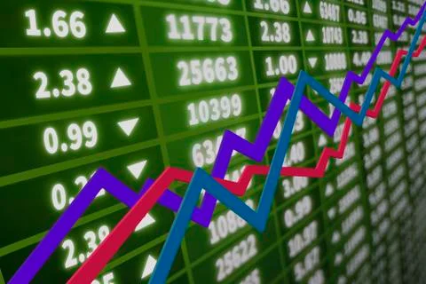 Interactive stock market chart Stock Photos
