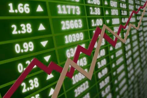 Interactive stock market chart Stock Photos