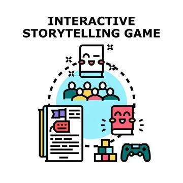 Interactive storytelling game concept developing entertainment journey Stock Illustration