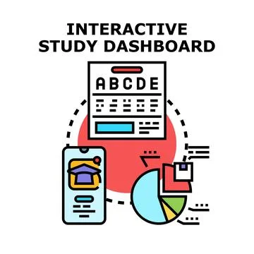 Interactive study dashboard concept for online education イラスト素材