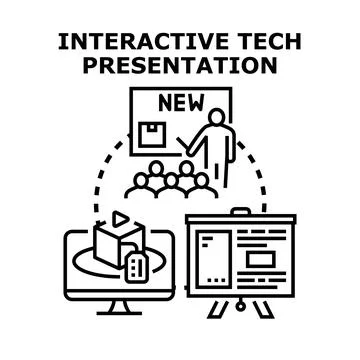 Interactive tech presentation for modern innovation training Stock Illustration