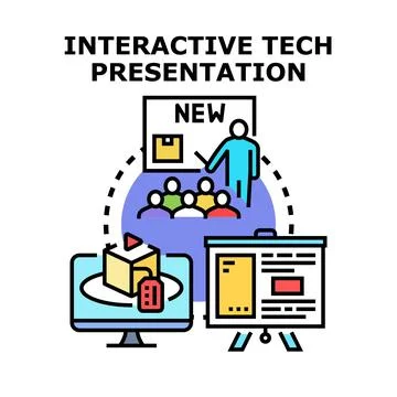 Interactive tech presentation for modern innovation training Stock Illustration