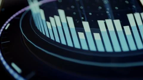 Interactive technology animation transitions from a nine-block data Stock Photos