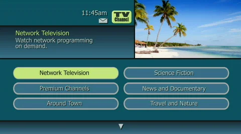 Interactive Television Guide Channel Simulated TV Animation Stock Footage 739621