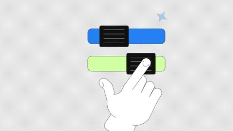 Interactive toggles to data study transition 2D onboarding ui animation Stock Footage 308621029
