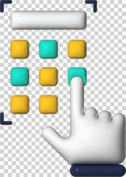 Interactive Touchscreen Button Graphic Design Illustrazione stock