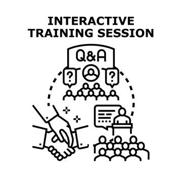 Interactive training session concept for business education Stock Illustration