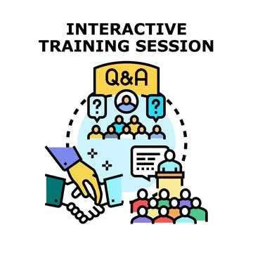 Interactive training session concept for business education Stock Illustration