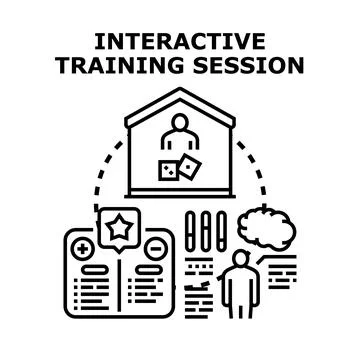 Interactive training session concept for remote education Stock Illustration