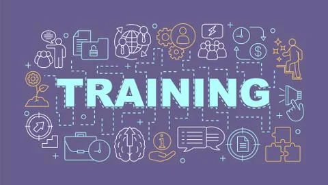 Interactive training word concepts banner Stock Illustration