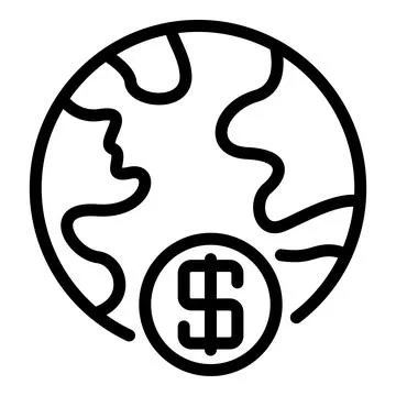 Interactive tv global icon, outline style Illustrazione stock
