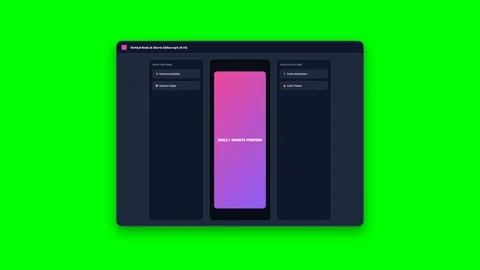 Interactive Vertical Reels and Shorts Video Editing Interface Stock Footage 347895133
