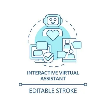 Interactive virtual assistant turquoise concept icon イラスト素材