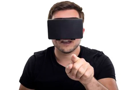 Interactive Virtual Reality on White Background Stock Photos