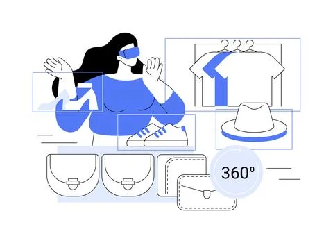 Interactive Virtual Showrooms abstract concept vector illustration. Stock Illustration
