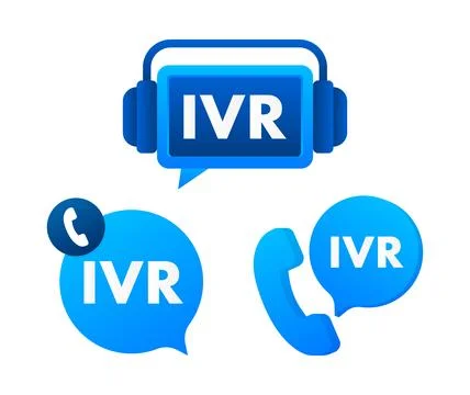 Interactive Voice Response system IVR call center icons Ilustração Stock