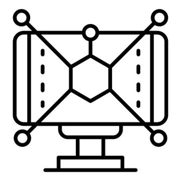 Interactive web learning icon, outline style Illustrazione stock