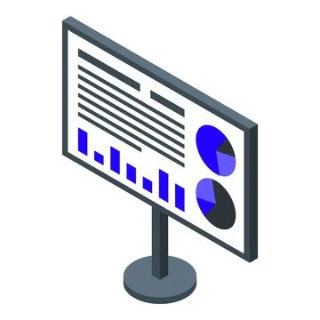 Interactive whiteboard displaying charts and data analysis イラスト素材