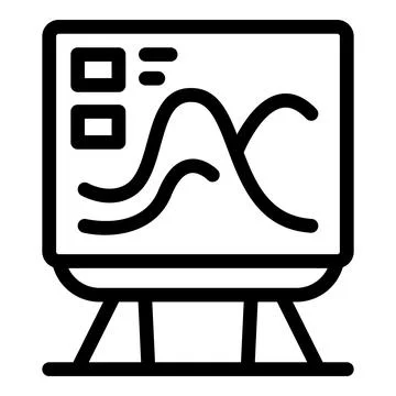 Interactive whiteboard displaying statistical charts for business analysis Stock Illustration