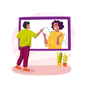 Interactive whiteboard isolated cartoon vector illustration. Illustrazione stock