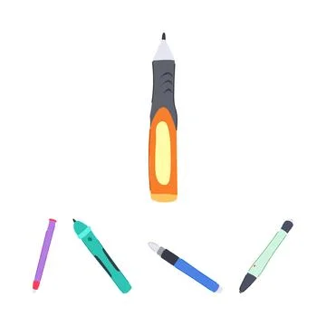 Interactive whiteboard pens stylus for digital learning Illustrazione stock