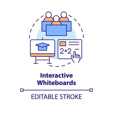 Interactive whiteboards concept icon Stockillustratie