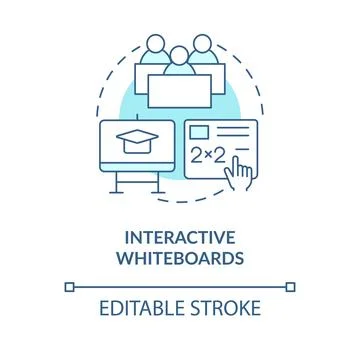 Interactive whiteboards turquoise concept icon イラスト素材
