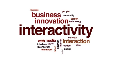 Interactivity animated word cloud, text design animation. Stock Footage