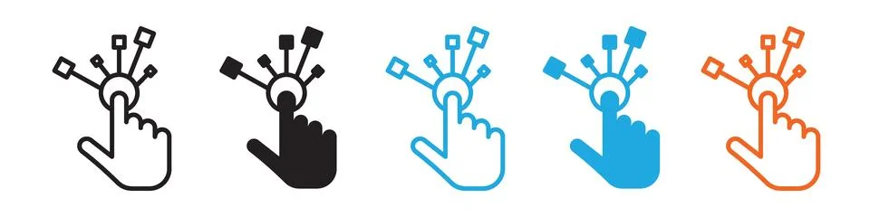Interactivity icon line art vector イラスト素材