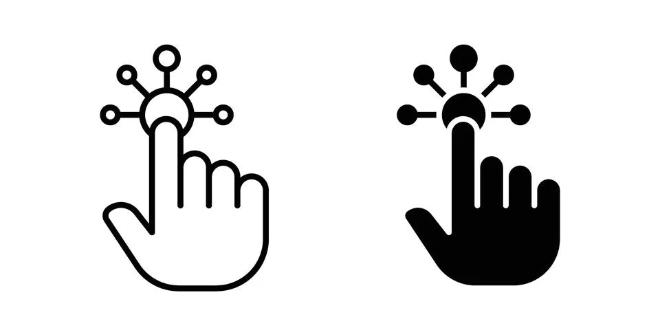 Interactivity icon. Line Drawings and Silhouettes icons Stock Illustration