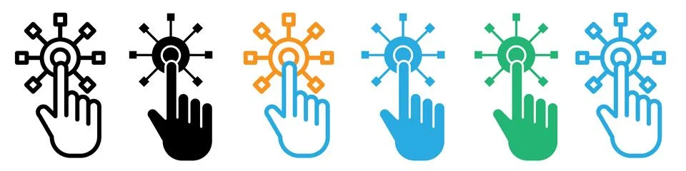 Interactivity icon logo set vector イラスト素材