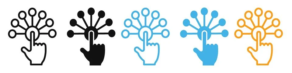 Interactivity icon mark in filled style イラスト素材