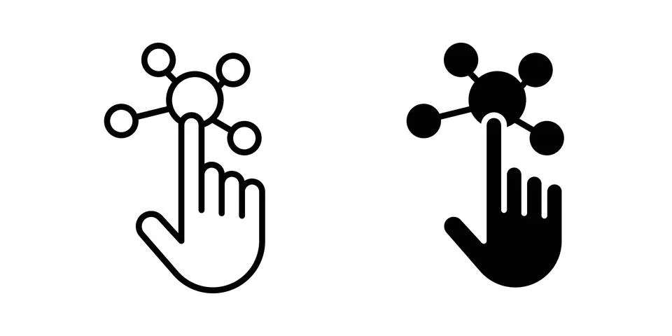 Interactivity icon vectors. Illustrations in black Stock Illustration
