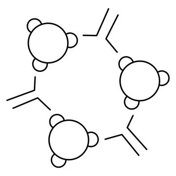 Intercellular signaling. Modern minimal black thin line vector icon Stock Illustration