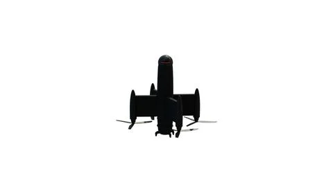 An interceptor drone on a white background for the topics of military drone.. Stock Photos