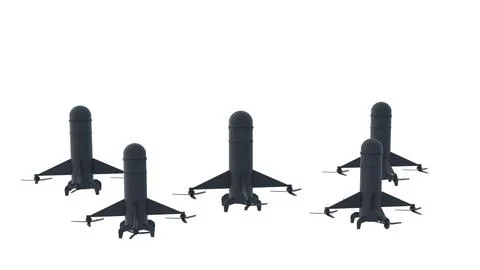 Interceptor drones on a white background for discussion of military drones,.. 스톡 일러스트