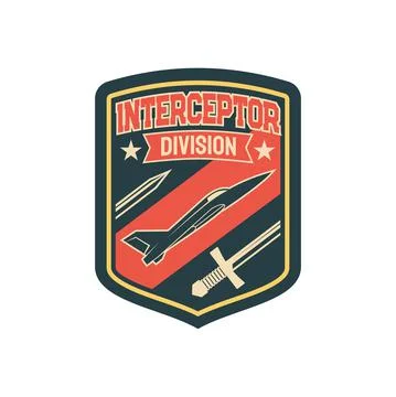 Interceptor squad army chevron insignia isolated Illustrazione stock