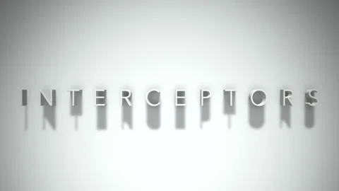Interceptors 3D title animation with shadows on a white background Stock Footage 297818129
