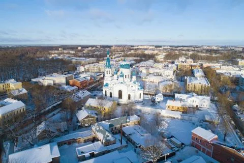 Intercession Cathedral in the winter cityscape. Gatchina, Russia Stock Photos