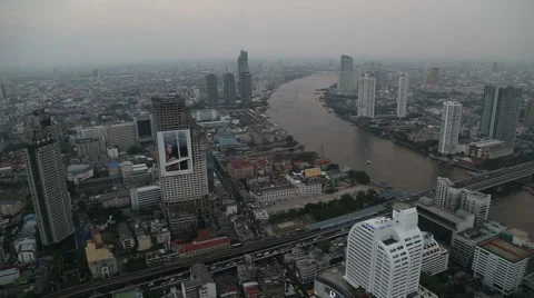 Interchange between road with river transport Stock Footage 62523614