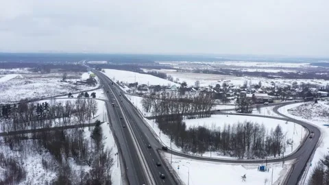 Interchange on the expressway. Aerial 動画素材 147073947
