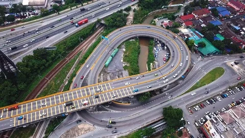Interchange in Kuala-Lumpur Stock Footage 88882504