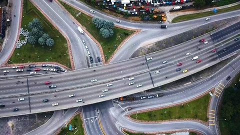 Interchange in Kuala-Lumpur Stock Footage 88884284