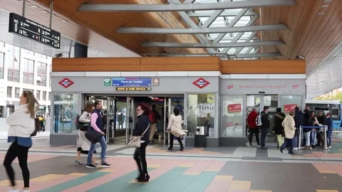 Interchange. TimeLapse of a bus interchange and metro interchange Stock Footage 221348528