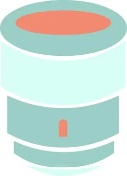 Interchangeable camera lens flat pastel icon element Stock Illustration
